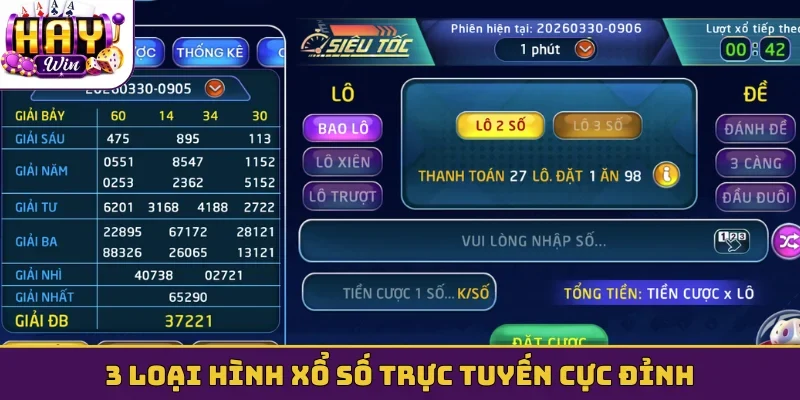 3 loại hình xổ số trực tuyến cực đỉnh