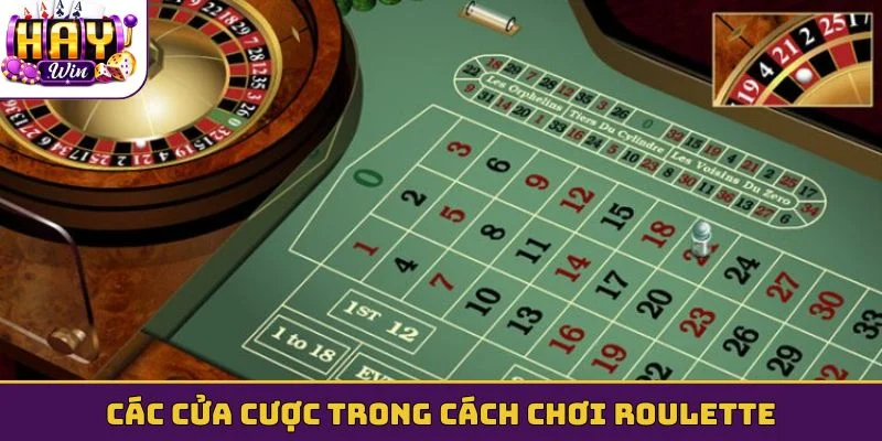 Các cửa cược trong cách chơi Roulette
