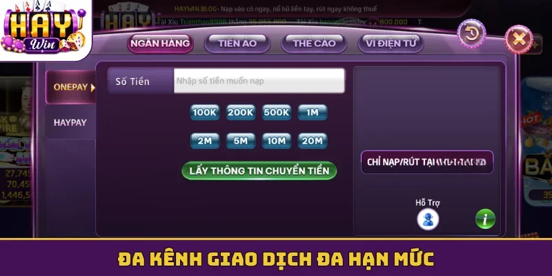Đa kênh giao dịch đa hạn mức